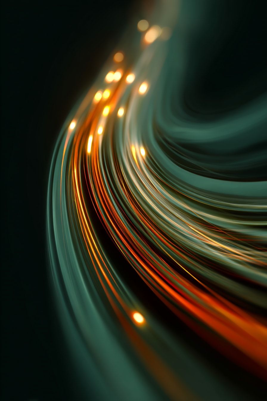 Motion velocity trails in amber and teal